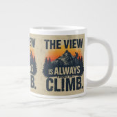 Mountain Quote Adventure Typography Mug ジャンボコーヒーマグカップ (右)