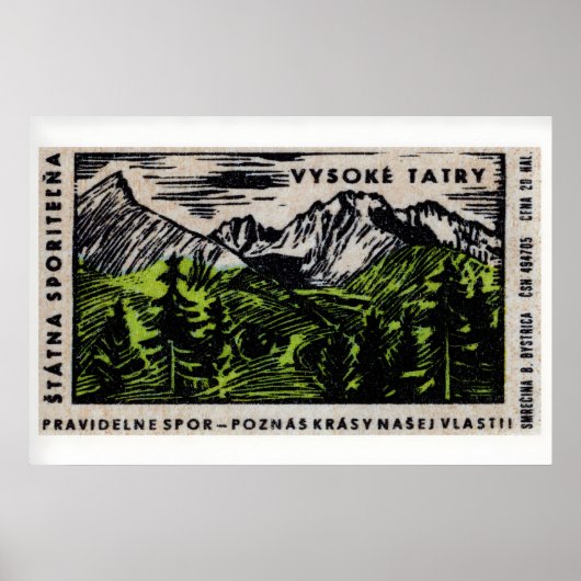 Mountain Range Czechoslovakia Mid-Century ポスター (正面)