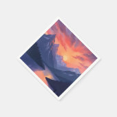 Mountain Range Sunset | Watercolor Lake Landscape スタンダードカクテルナプキン (角)