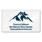 Mountain Real Estate Company Custom Blue White マグネット名刺 (正面)
