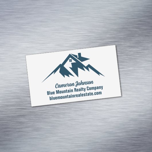 Mountain Real Estate Company Custom Blue White マグネット名刺 (インサイチュ)