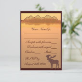 Mountain reflections茶色のムースRSVPカード 招待状 (スタンド正面)