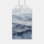 Mountain Ridge Dusty Blue Elegant Modern Wedding ギフトタグ (裏面)