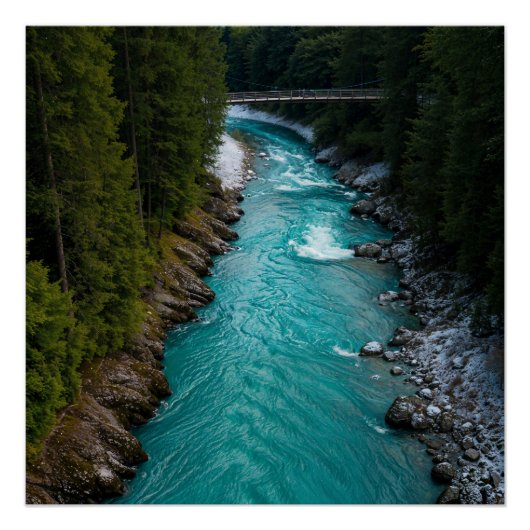 Mountain River Landscape ポスター (正面)