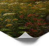 Mountain River Wildflowers Landscape ポスター (角)