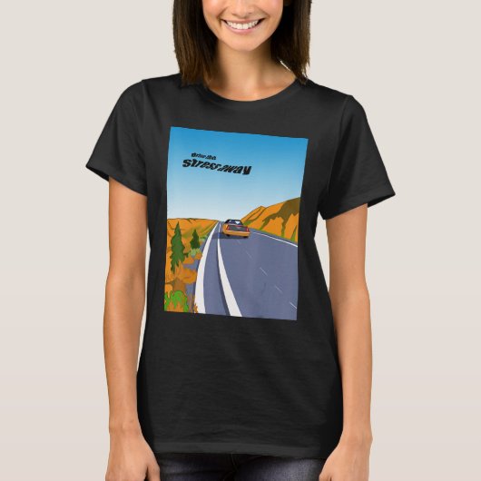 Mountain Road Trip for Car Enthusiasts and Stress  Tシャツ (正面)