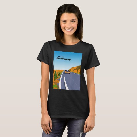 Mountain Road Trip for Car Enthusiasts and Stress  Tシャツ (正面フル)