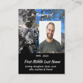 Mountain Rock Climbing Memorial Keepsake  名刺 (正面)