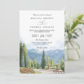 Mountain Rustic Aspen Colorado QR Code Wedding 招待状 (スタンド正面)