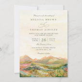 Mountain Rustic Country Elegant QR Code Wedding 招待状 (正面)