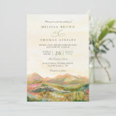 Mountain Rustic Country Elegant QR Code Wedding 招待状 (スタンド正面)