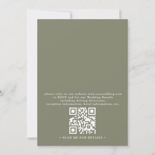 Mountain Rustic Country Elegant QR Code Wedding 招待状 (裏面)