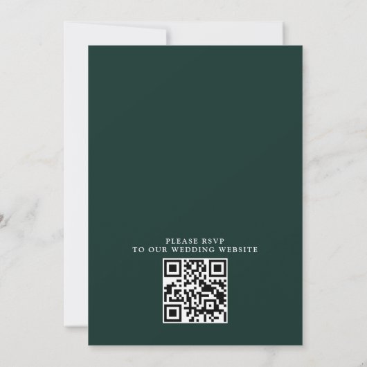 Mountain Rustic Lake Modern Budget QR Code Wedding 招待状 (裏面)