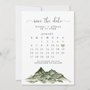 Mountain Save The Date Calendar招待状 招待状