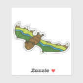 Mountain Scape Wings and Riverのブラウンこうもり シール (シート)