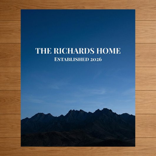 Mountain Scene Custom Family Name Established ポスター