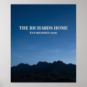 Mountain Scene Custom Family Name Established ポスター (正面)