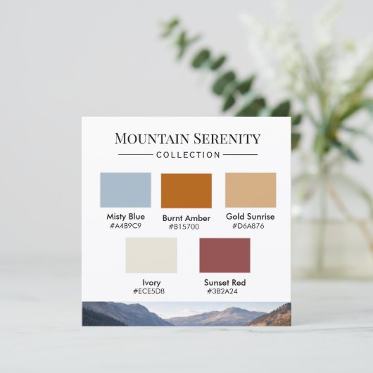 Mountain Serenity Color Palette Card 招待状 (スタンド正面)