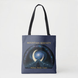 Mountain Serenity Cosmic Meditation. 三日月 トートバッグ