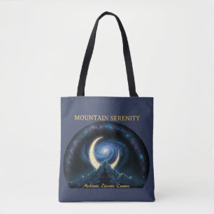 Mountain Serenity Cosmic Meditation. 三日月 トートバッグ