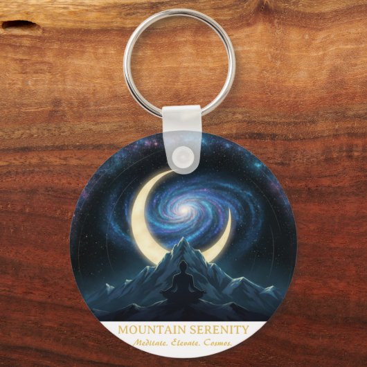 Mountain Serenity Cosmic Meditation, Crescent Moon キーホルダー (裏面)