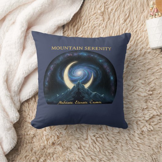 Mountain Serenity Cosmic Meditation. Crescent Moon クッション (ブランケット)