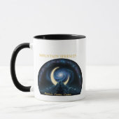 Mountain Serenity Cosmic Meditation, Crescent Moon マグカップ (左)
