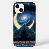 Mountain Serenity Cosmic Meditation, Crescent Moon Case-Mate iPhoneケース (裏面)