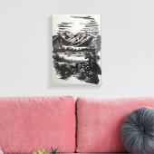 Mountain Side Hand Painted by Mark Elsen キャンバスプリント (インサイチュ (リビング))