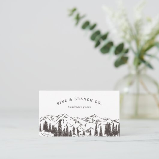 Mountain SketchロゴQRコード 名刺 (スタンド正面)