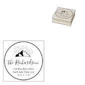 Mountain Sketch Sunlight Beam Return Address ラバースタンプ (押印)