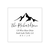 Mountain Sketch Sunrise Return Address Self-inking ラバースタンプ (インプリント)