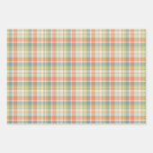 Mountain Skiers, Christmas Baubles, Holiday Plaid ラッピングペーパーシート (正面3)