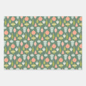 Mountain Skiers, Christmas Baubles, Holiday Plaid ラッピングペーパーシート (正面2)