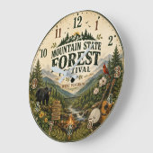 Mountain State Forest Festival West Virginia ラージ壁時計 (傾斜)