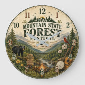Mountain State Forest Festival West Virginia ラージ壁時計 (正面)