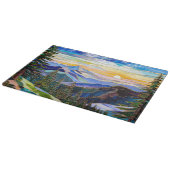 Mountain Sunset Glass Cutting Board Decor カッティングボード (角)