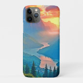 Mountain Sunset: Golden Valley Peace Art Case-Mate iPhoneケース (裏)