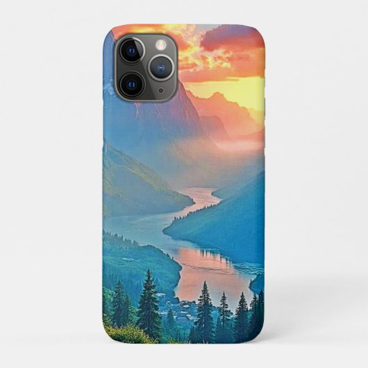 Mountain Sunset: Golden Valley Peace Art Case-Mate iPhoneケース (裏)