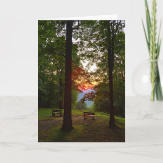 mountain sunset greeting card (blank inside) カード
