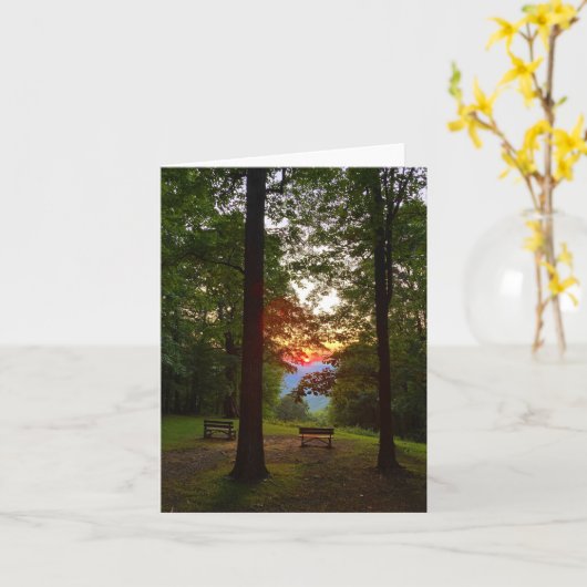 mountain sunset notecard (blank inside) カード (黄色い花)
