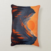 Mountain Sunset Reflection Fiery Orange Sky  アクセントクッション (裏面(縦))