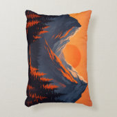 Mountain Sunset Reflection Fiery Orange Sky  アクセントクッション (正面(垂直))
