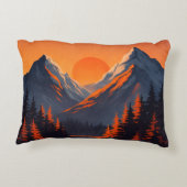 Mountain Sunset Reflection Fiery Orange Sky  アクセントクッション (裏面)