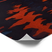 Mountain Sunset Reflection Fiery Orange Sky  ポスター (角)