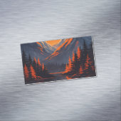 Mountain Sunset Reflection Fiery Orange Sky マグネット名刺 (インサイチュ)