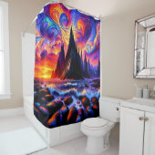 Mountain Sunset Scene シャワーカーテン (インサイチュ)