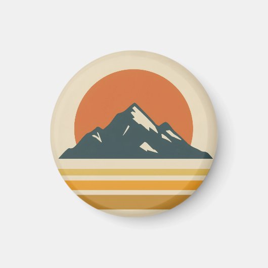 Mountain Sunset Vintage Magnet マグネット (正面)