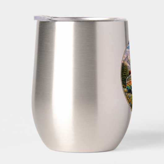 Mountain Sunset Wildflowers Retro Hippie Van Life (右面)