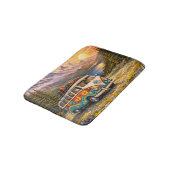 Mountain Sunset Wildflowers Retro Hippie Van Life バスマット (アングル)